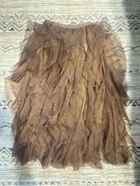 Brown Layered Tulle Skirt